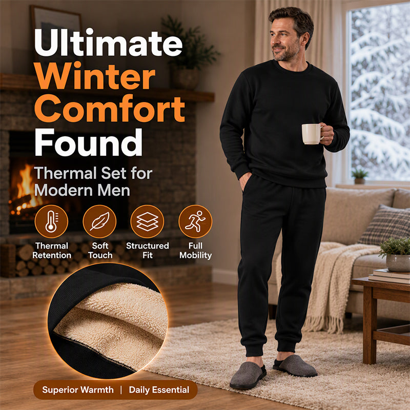 Men's Winter Warm Sweatshirt and Sweatpants Set