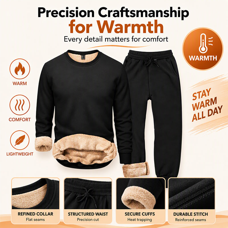 Men's Winter Warm Sweatshirt and Sweatpants Set