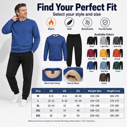 Men's Winter Warm Sweatshirt and Sweatpants Set