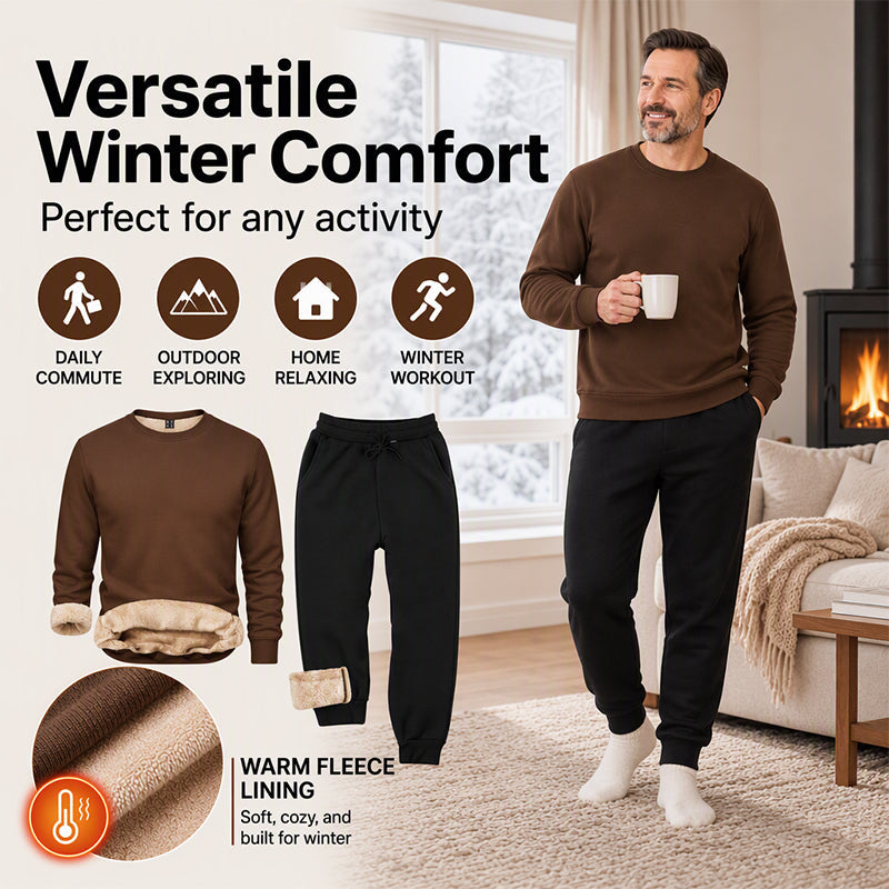 Men's Winter Warm Sweatshirt and Sweatpants Set