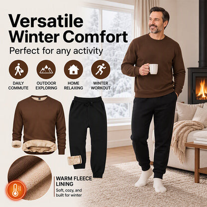 Men's Winter Warm Sweatshirt and Sweatpants Set