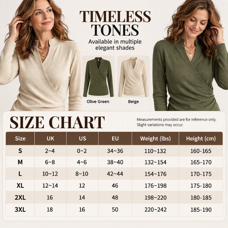 Women's Elegant V-Neck Wrap Knit Top