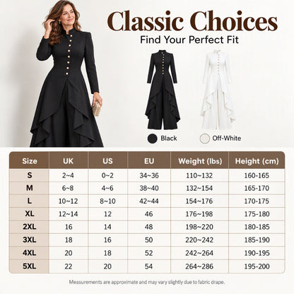 Women's Elegant Longline Coat and Wide-Leg Pants Set