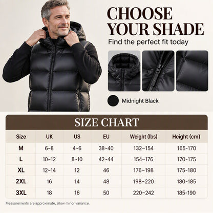 ❄️ Sleeveless Free Arm Movement, Easy Layering | Men's Lightweight Thermal Hooded Vest