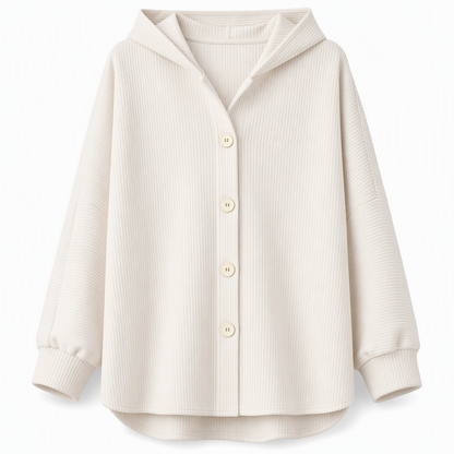 Women's Casual Loose Corduroy Hooded Outerwear