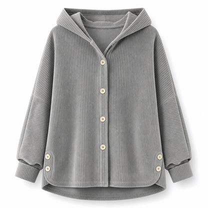 Women's Casual Loose Corduroy Hooded Outerwear