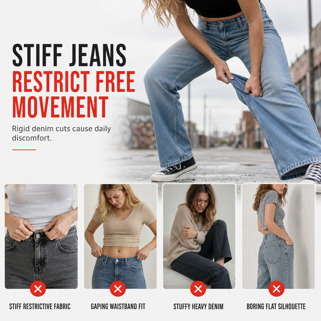 Women's High Waisted Ripped Wide Leg Denim Jeans Distressed Straight Pants