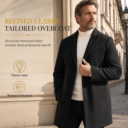 Men's Classic Single Breasted Trench Coat Business Casual Premium Windbreaker