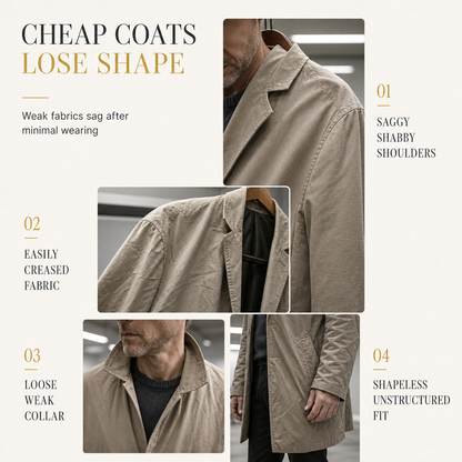 Men's Classic Single Breasted Trench Coat Business Casual Premium Windbreaker