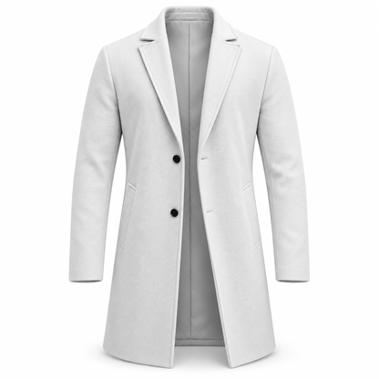 Men's Classic Single Breasted Trench Coat Business Casual Premium Windbreaker