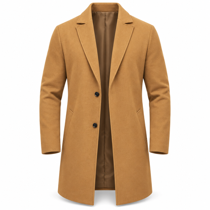 Men's Classic Single Breasted Trench Coat Business Casual Premium Windbreaker