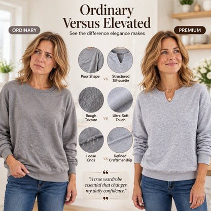 Women's Casual Split V-Neck Sweatshirt
