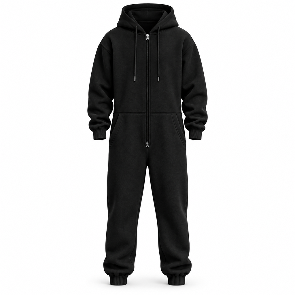 Men's Winter Tracksuit Set with Full-Zip Hoodie and Jogger Pants