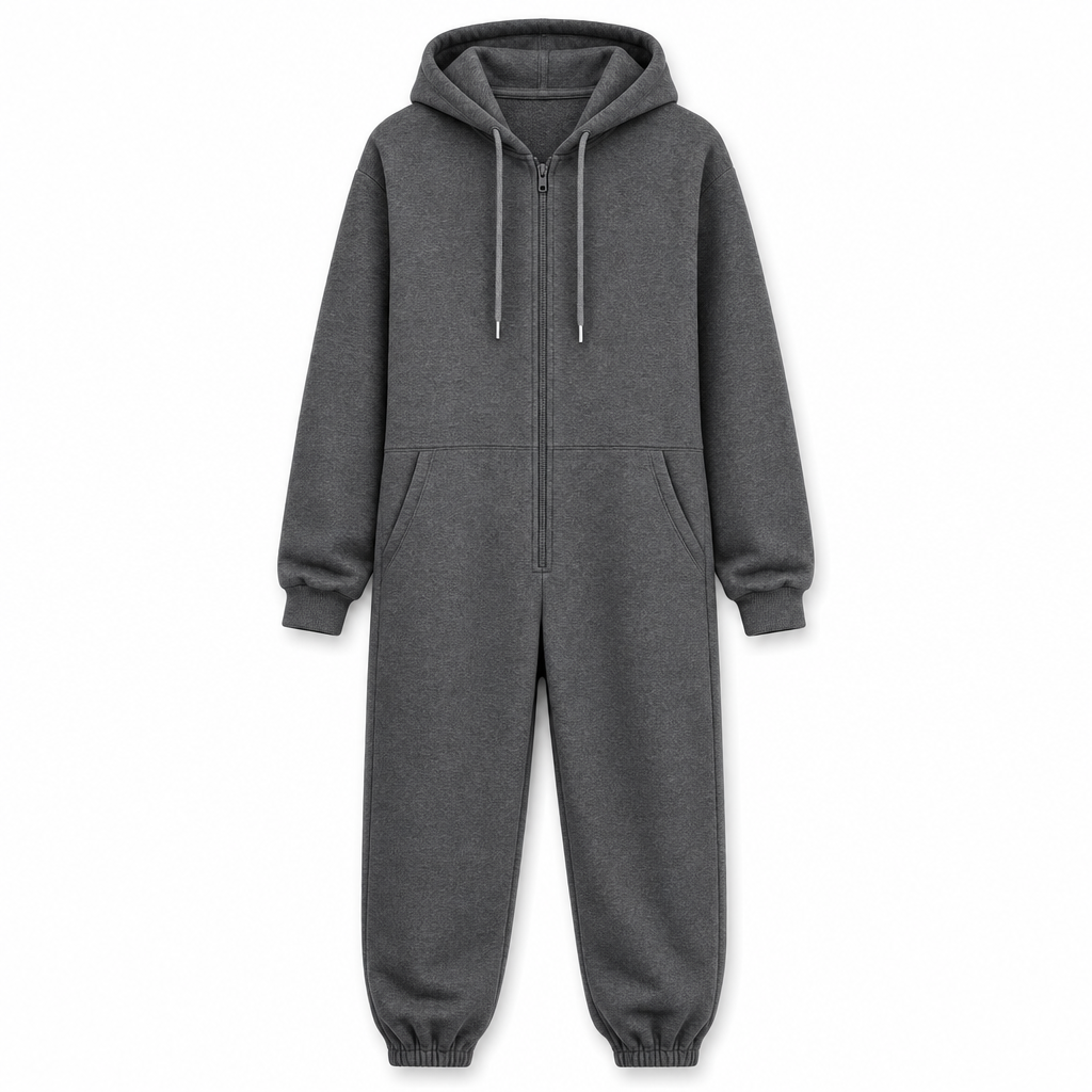 Men's Winter Tracksuit Set with Full-Zip Hoodie and Jogger Pants