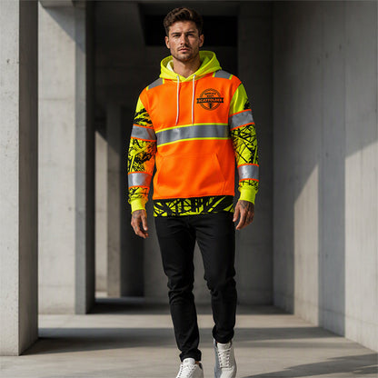 Men's High Visibility Reflective Hooded Sweatshirt