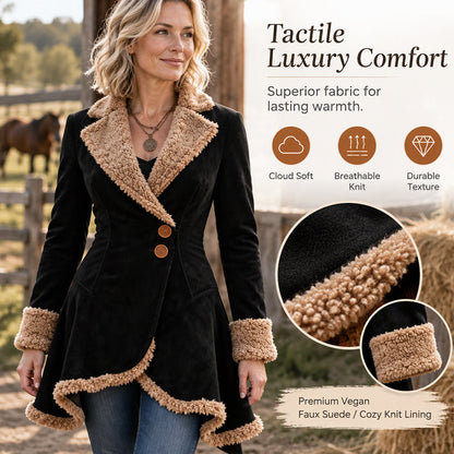 Women's Faux Suede Shearling Lined Jacket
