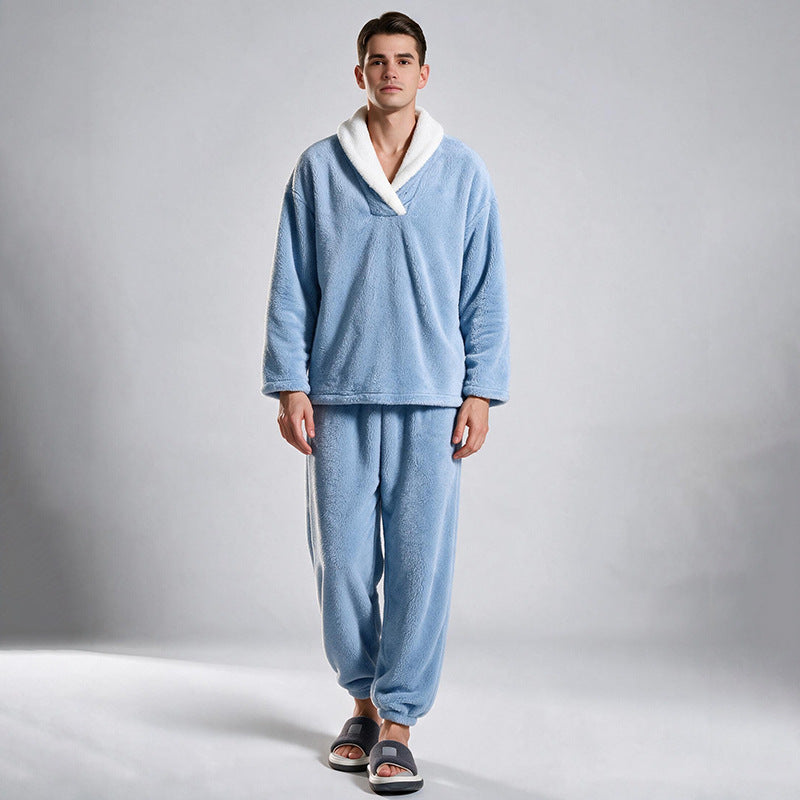 Men's Cozy Thermal Fluffy Pajama Set