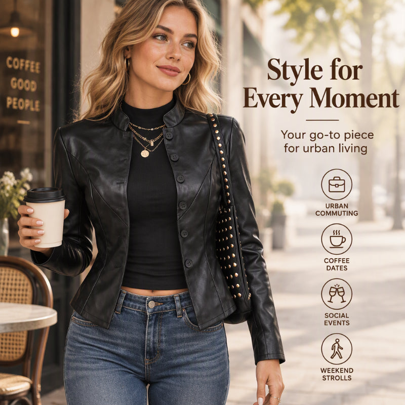 Women's Slim-Fit Faux Leather Jacket