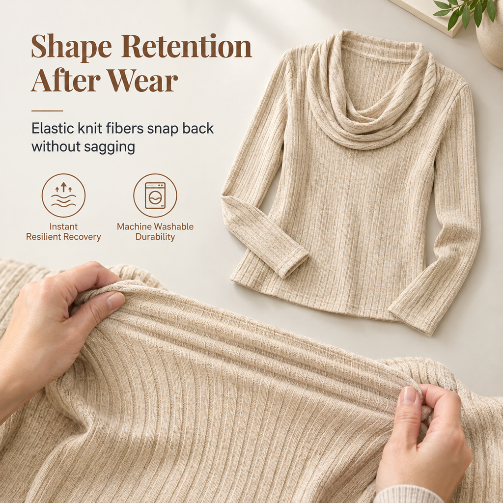 💖Black Friday Mega Deal – 50% off!💖 ✨Women's Cowl Neck Ribbed Knit Long Sleeve Top🤠