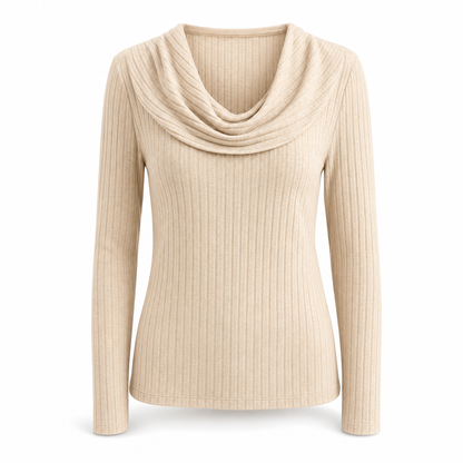 💖Black Friday Mega Deal – 50% off!💖 ✨Women's Cowl Neck Ribbed Knit Long Sleeve Top🤠