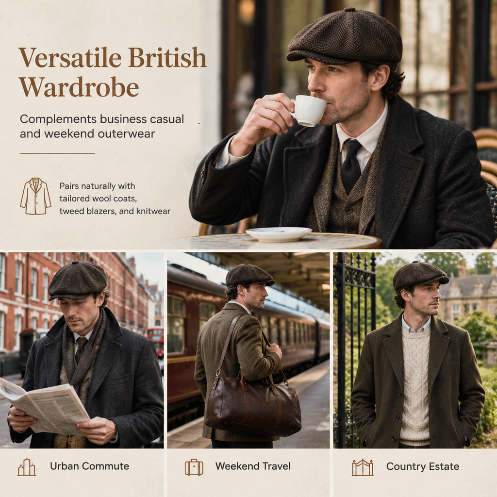 Vintage British Style Newsboy Cap for Men and Women Classic Casual Flat Cap Octagonal Beret Hat