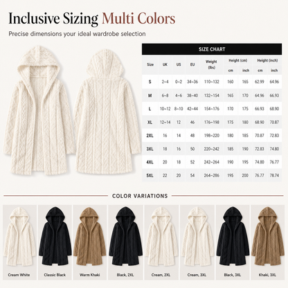 💥New & Trending 🧥 Women's Casual Plush Hooded Cardigan Coat ✨ plush fabric, hooded design, open front casual outerwear