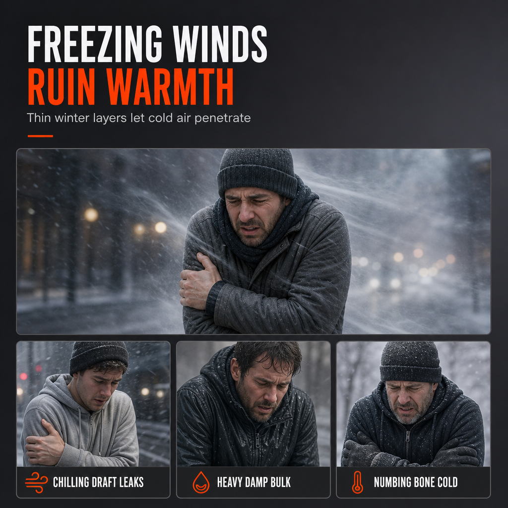 Men's Winter Hooded Padded Jacket and Pants Set