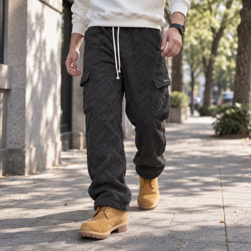 Men's Cable Warm Plush Cargo Pants