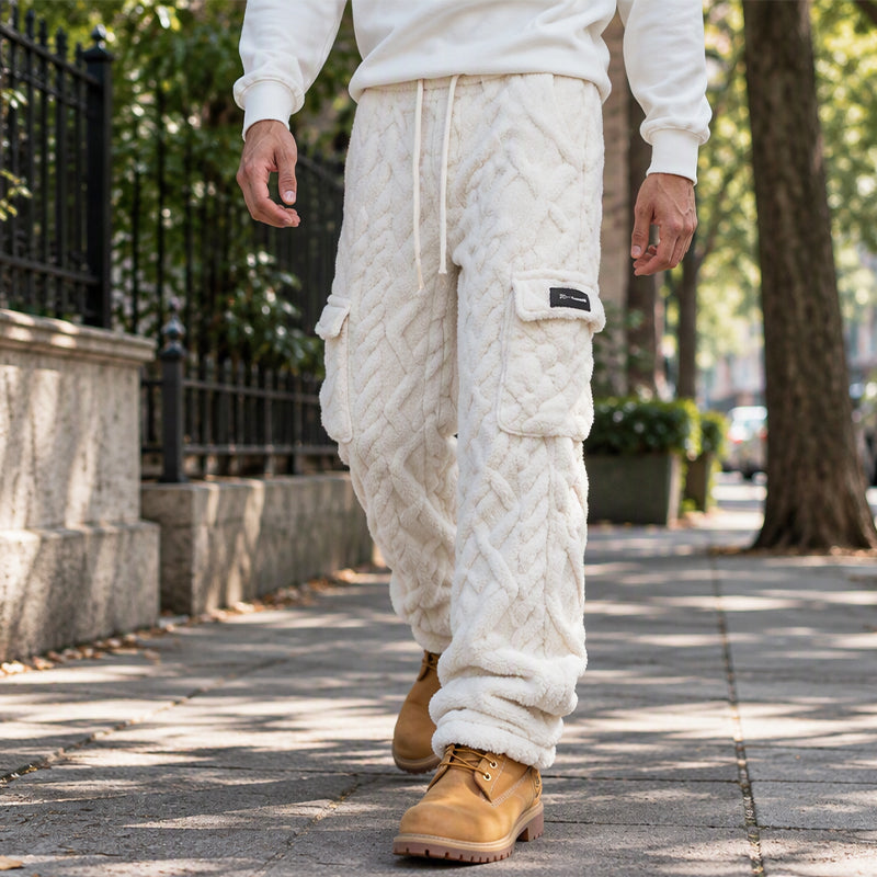 Men's Cable Warm Plush Cargo Pants