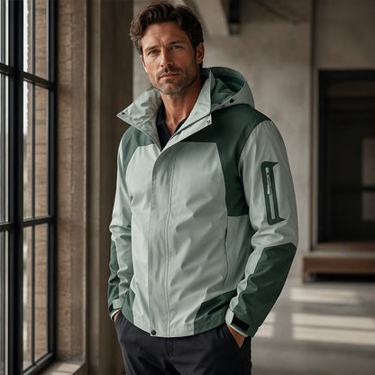 Men's Color-Block Windproof Outdoor Jacket