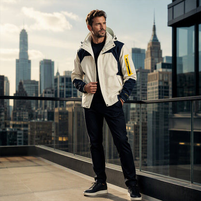 Men's Color-Block Windproof Outdoor Jacket