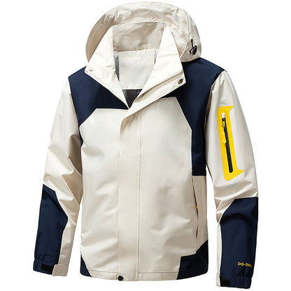 Men's Color-Block Windproof Outdoor Jacket