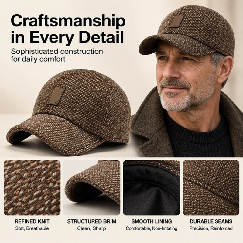 Men's Warm Baseball Cap with Ear Flaps