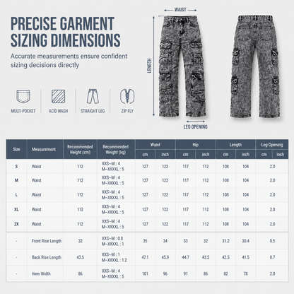 👖 Retro Washed Wide Leg Cargo Jeans Y2K High Street Denim Pants with Pockets