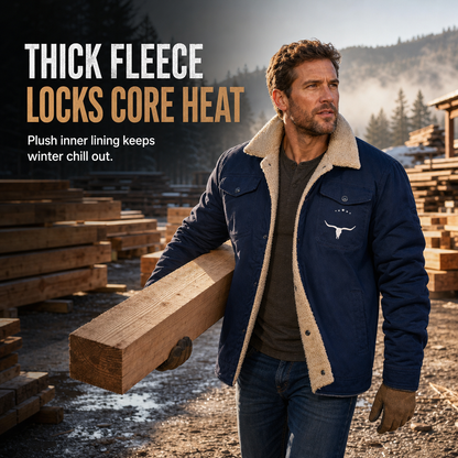 Men's Plush Lined Workwear Casual Fall Winter Warm Coat