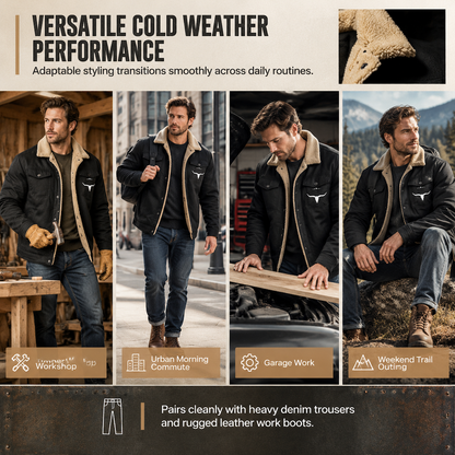 Men's Plush Lined Workwear Casual Fall Winter Warm Coat