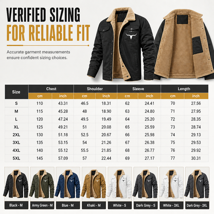Men's Plush Lined Workwear Casual Fall Winter Warm Coat
