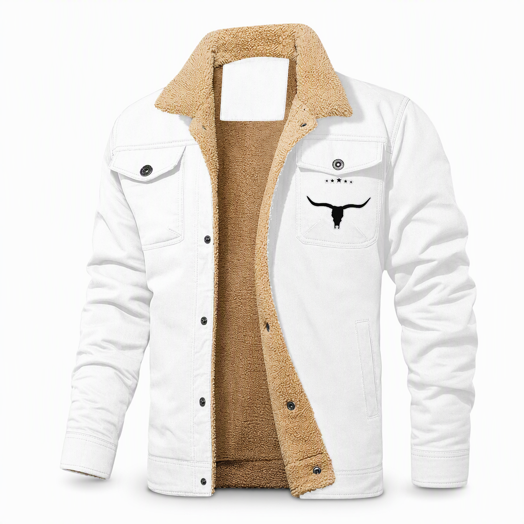 Men's Plush Lined Workwear Casual Fall Winter Warm Coat