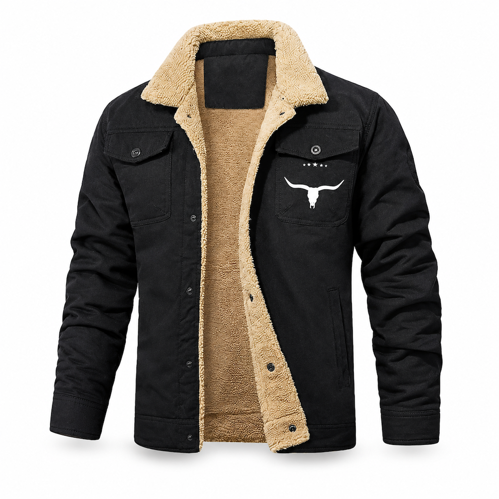 Men's Plush Lined Workwear Casual Fall Winter Warm Coat