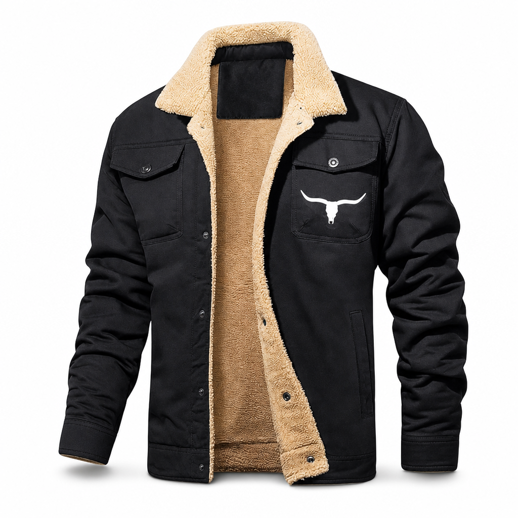 Men's Plush Lined Workwear Casual Fall Winter Warm Coat