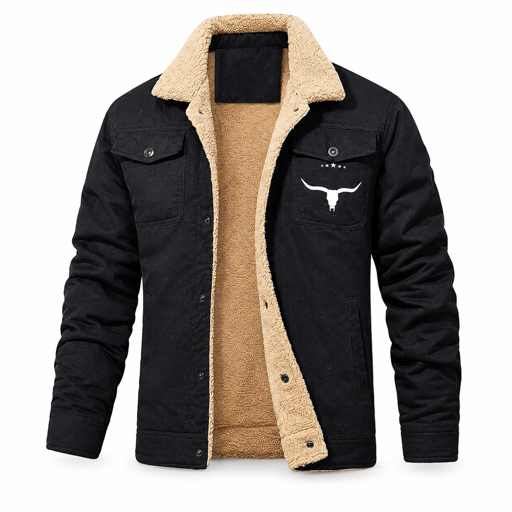 Men's Plush Lined Workwear Casual Fall Winter Warm Coat
