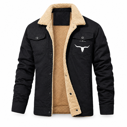 Men's Plush Lined Workwear Casual Fall Winter Warm Coat