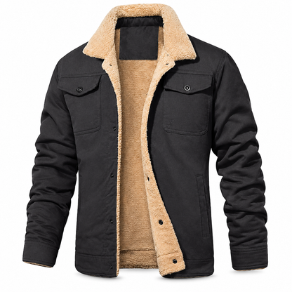 Men's Plush Lined Workwear Casual Fall Winter Warm Coat
