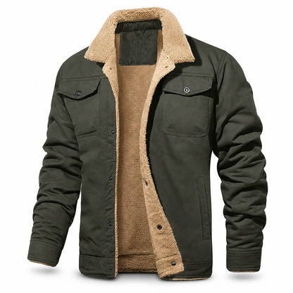 Men's Plush Lined Workwear Casual Fall Winter Warm Coat