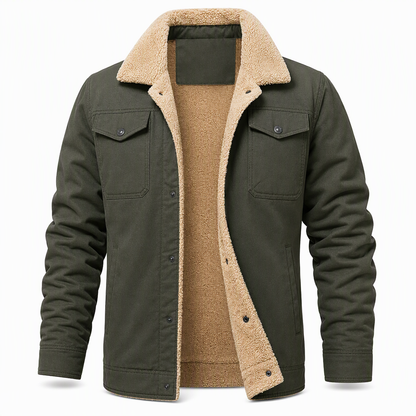 Men's Plush Lined Workwear Casual Fall Winter Warm Coat