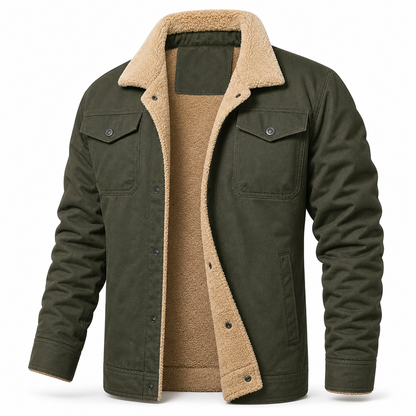 Men's Plush Lined Workwear Casual Fall Winter Warm Coat