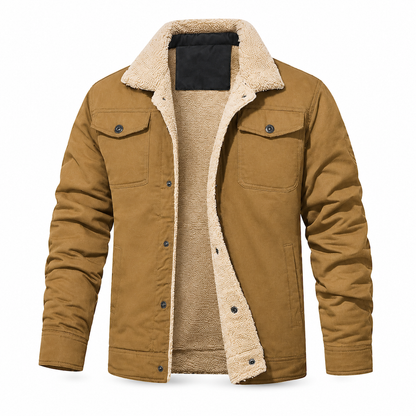 Men's Plush Lined Workwear Casual Fall Winter Warm Coat