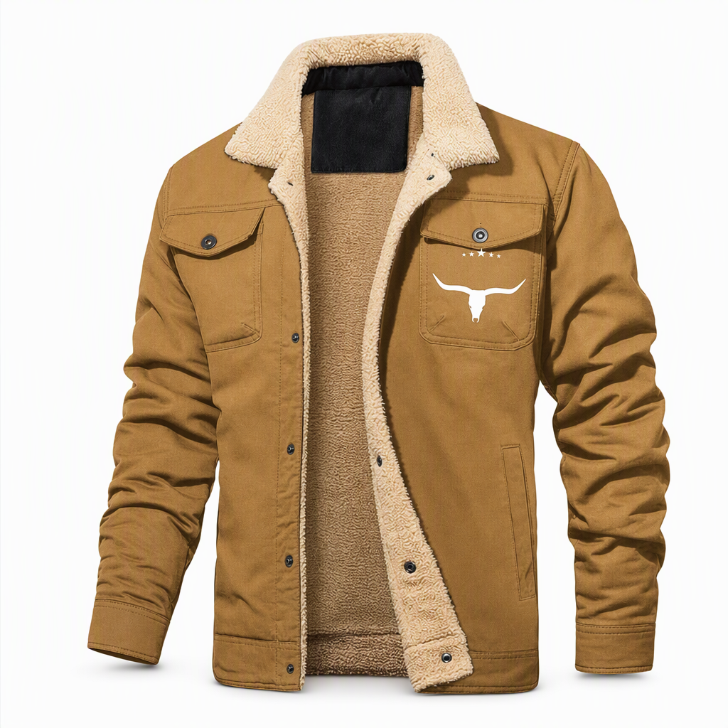 Men's Plush Lined Workwear Casual Fall Winter Warm Coat