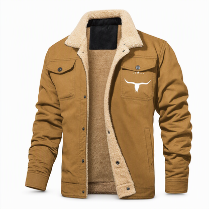 Men's Plush Lined Workwear Casual Fall Winter Warm Coat