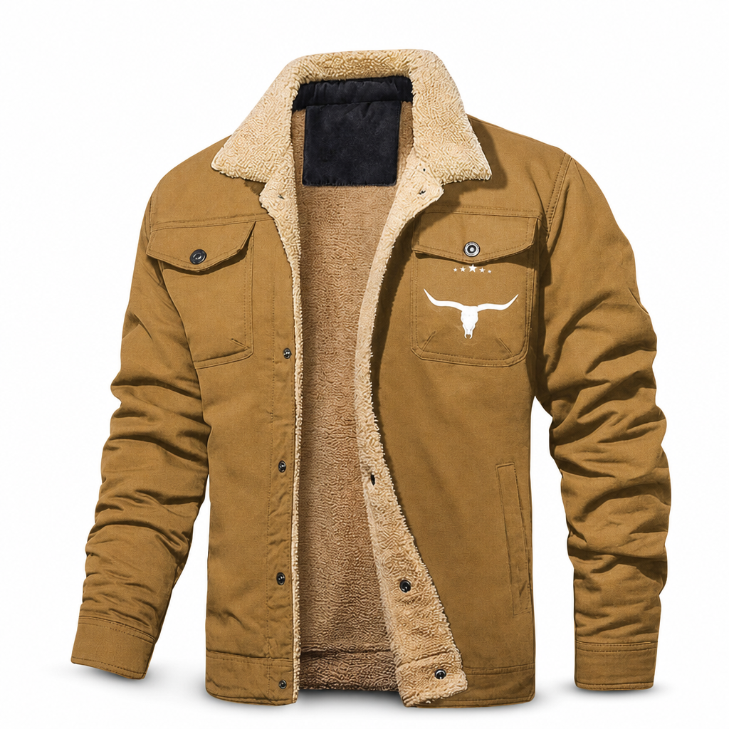 Men's Plush Lined Workwear Casual Fall Winter Warm Coat
